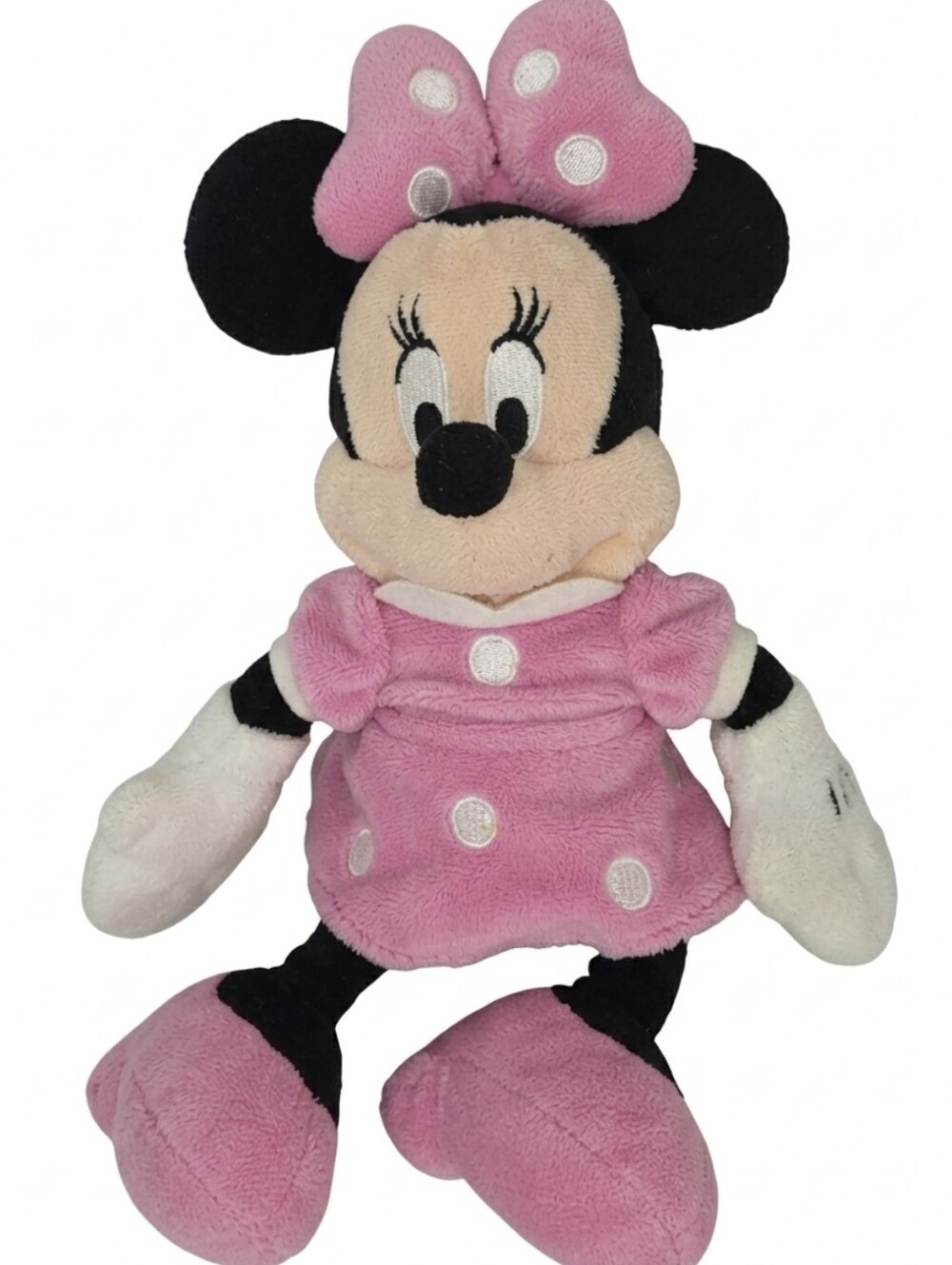 Minnie Mouse Disney Store Pink Plush 9" Fabric Eyes Baby Stuffed Animal